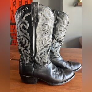 Dan Post Boots Mens 9 EW Black Leather Milwaukee DP2110R Western Cowboy rancher